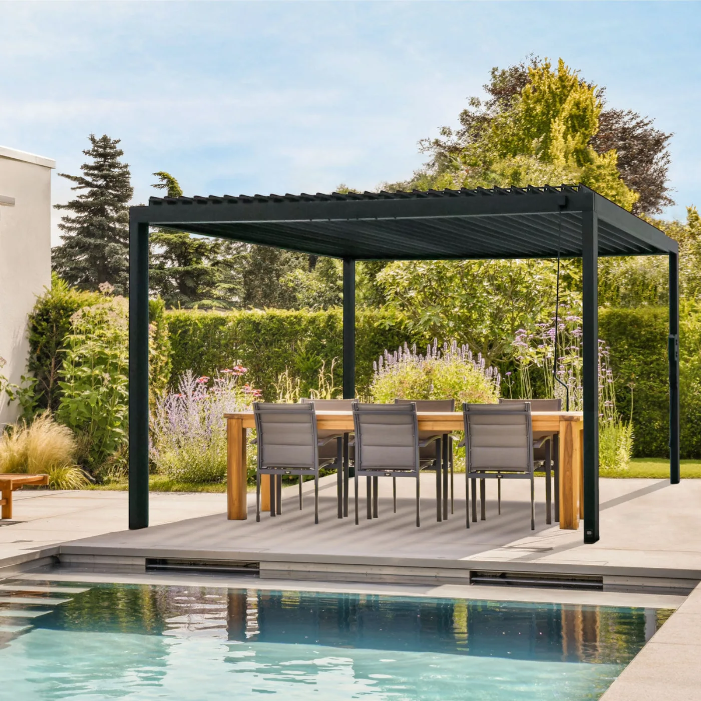 Backyard Discovery Sarasota steel louvered pergola product image