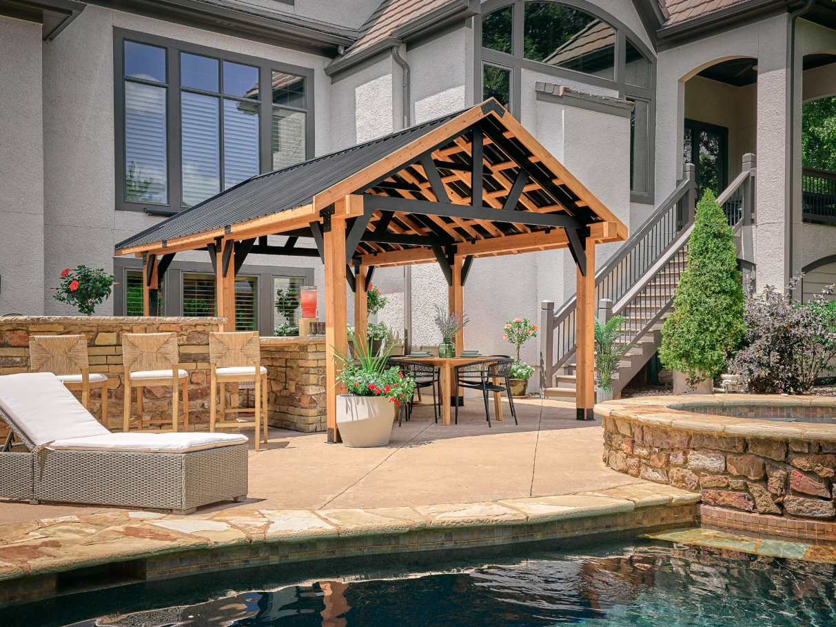 Premium outdoor living structure for dealer and manufacturer installation support